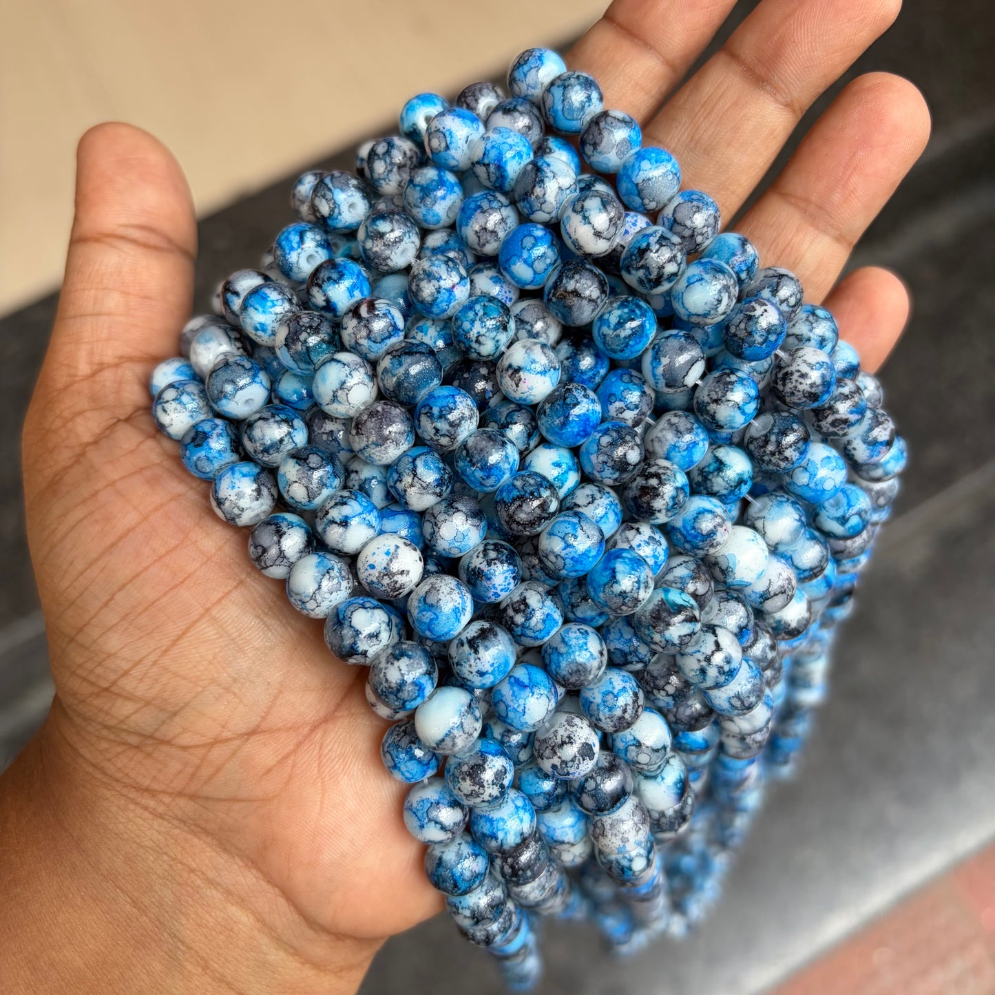 Marble Beads 8mm (95-100 beads)