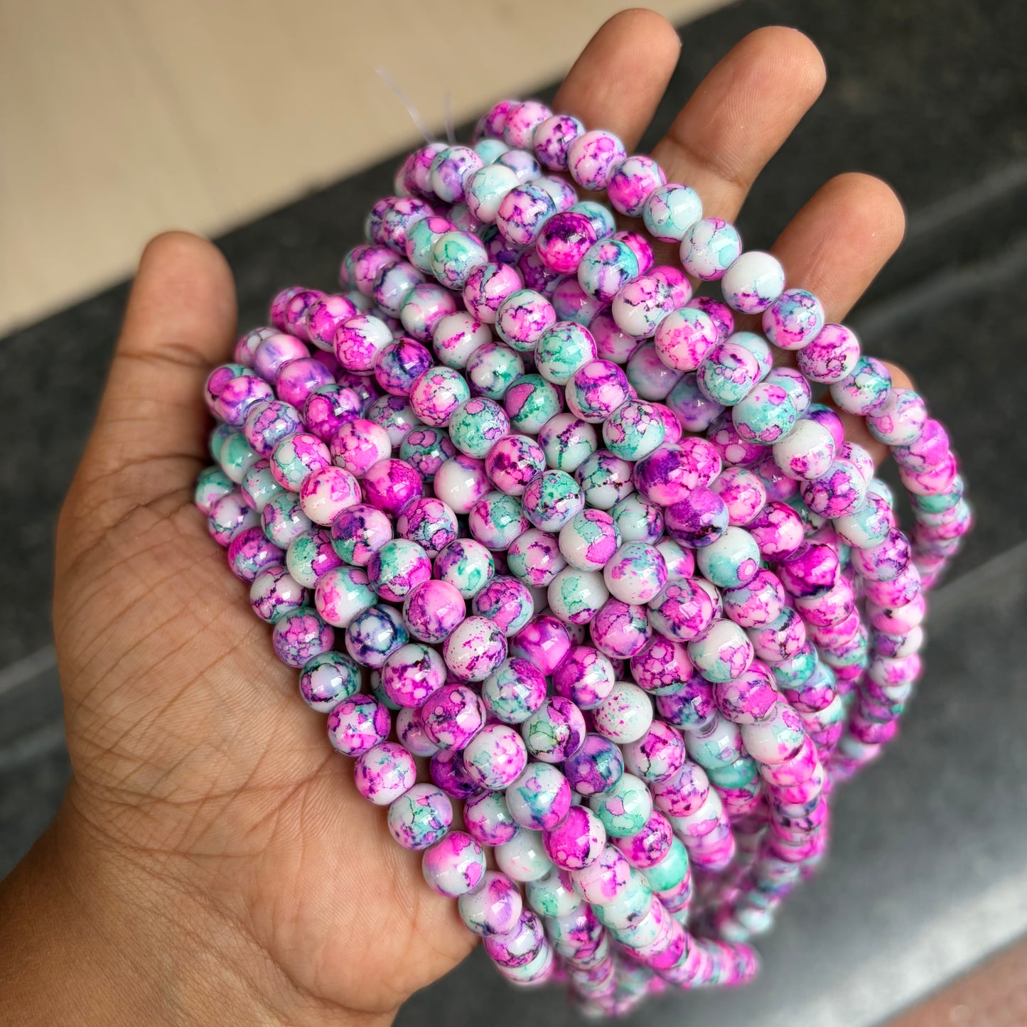 Marble Beads 8mm (95-100 beads)