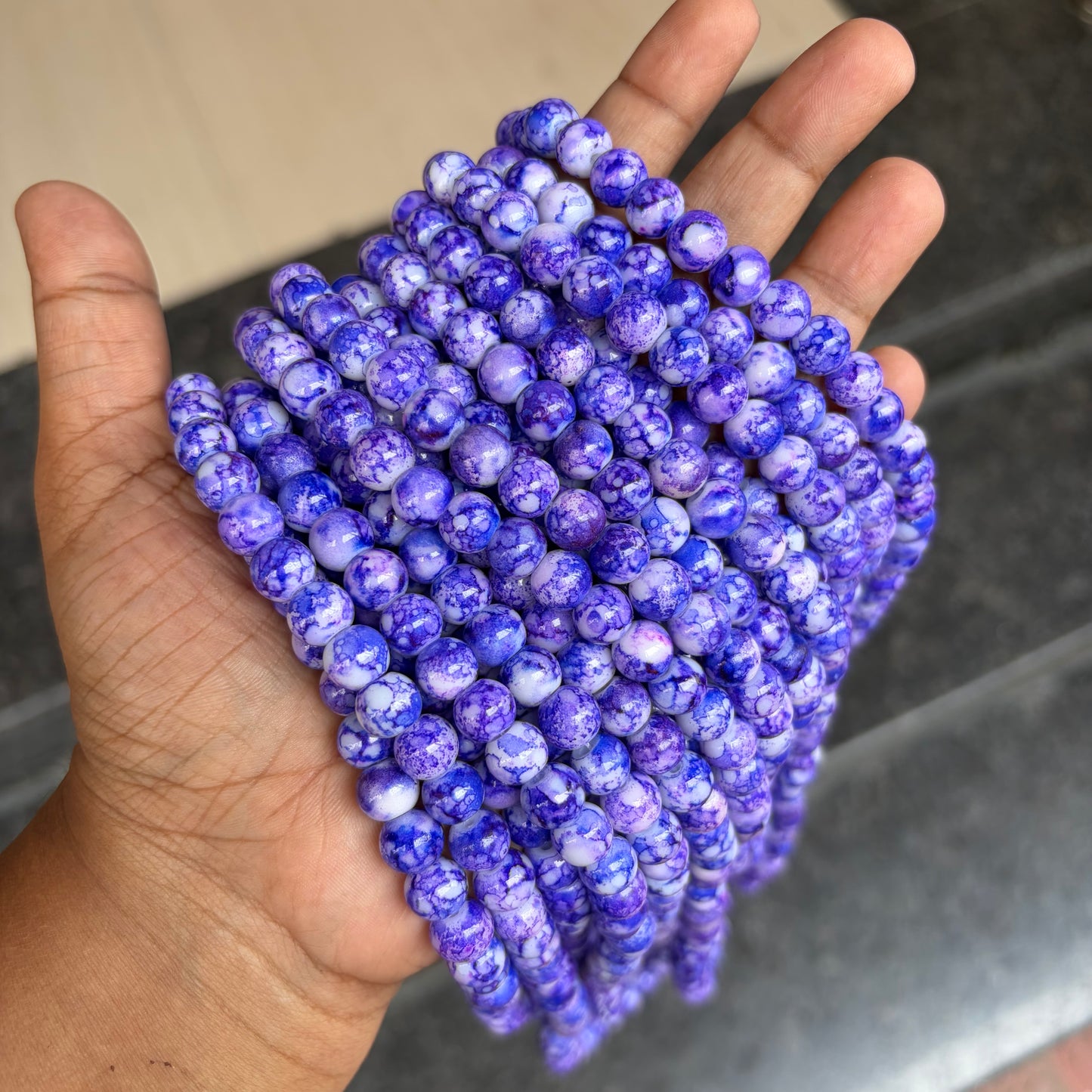Marble Beads 8mm (95-100 beads)