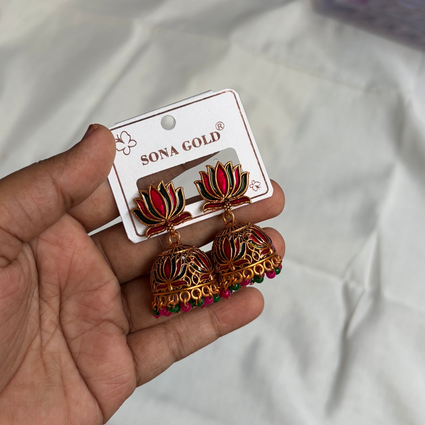 Lotus Jhumka