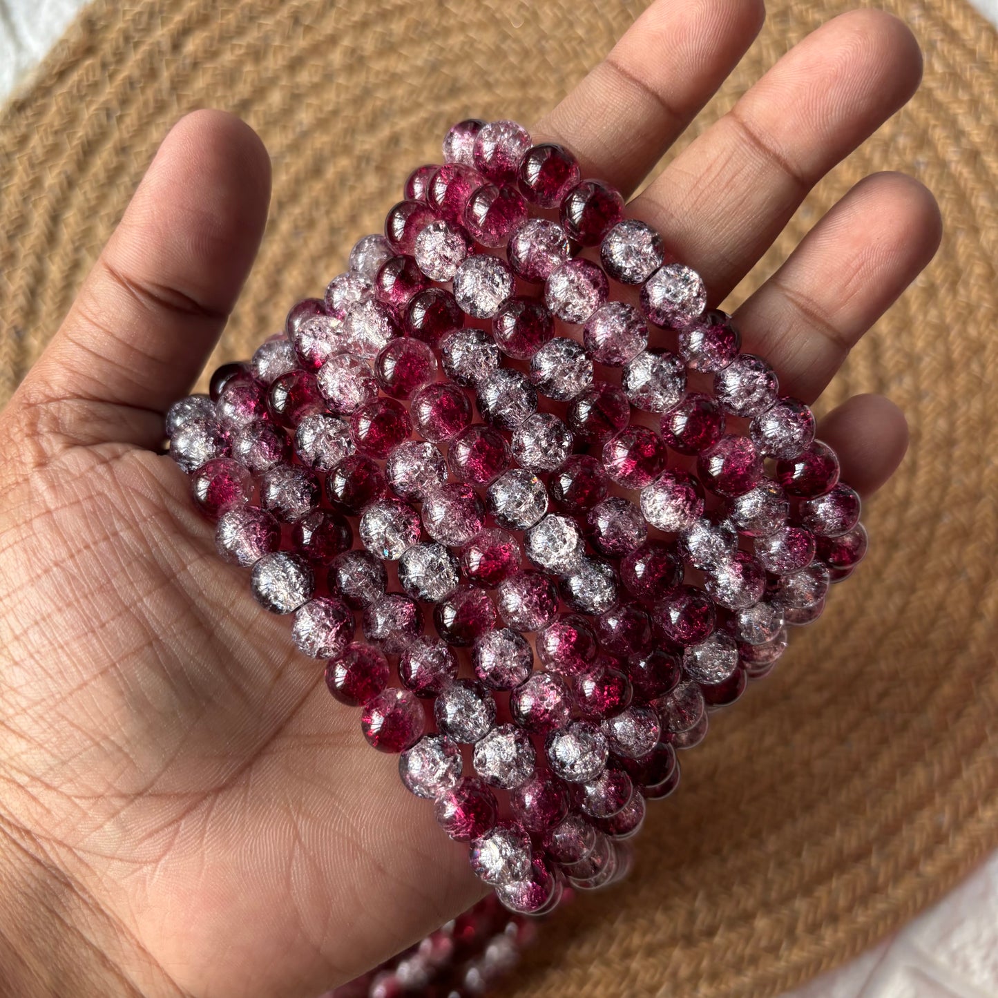 Crackle Beads 8mm (95+ Beads) Wine Shade