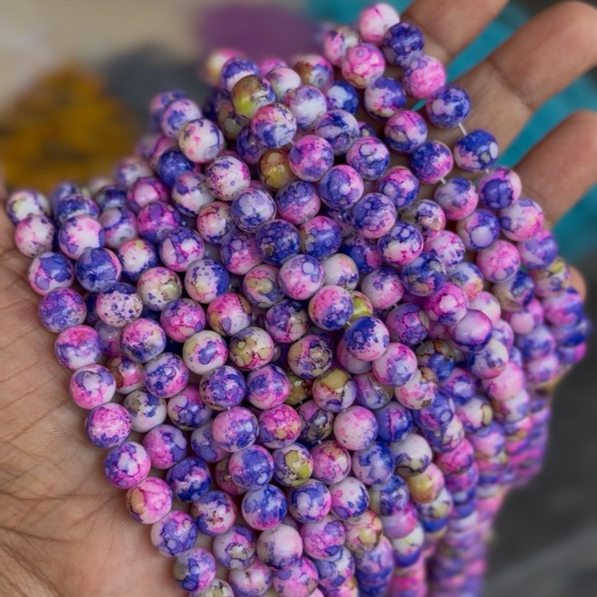 Marble Beads 8mm (95-100 beads)