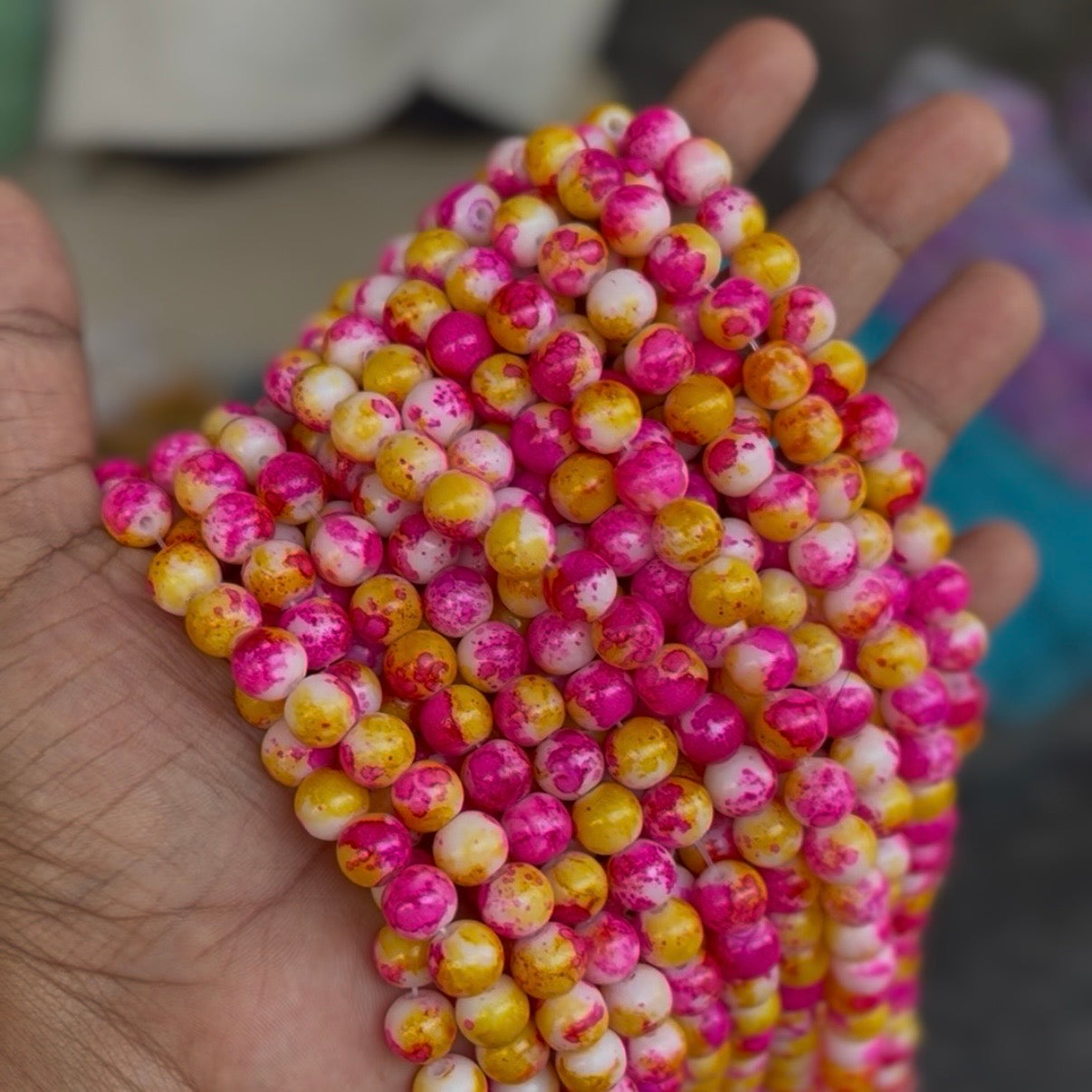 Marble Beads 8mm (95-100 beads)