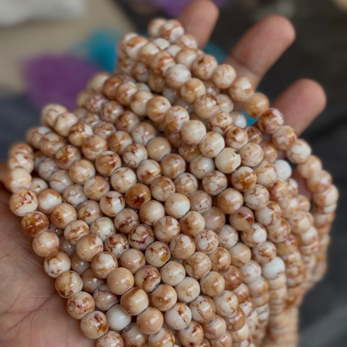 Marble Beads 8mm (95-100 beads)