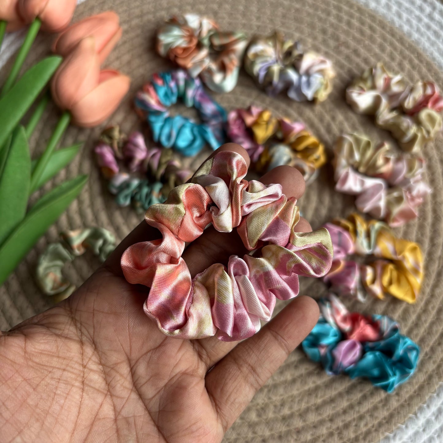 Satin Scrunchies (12 Pieces)