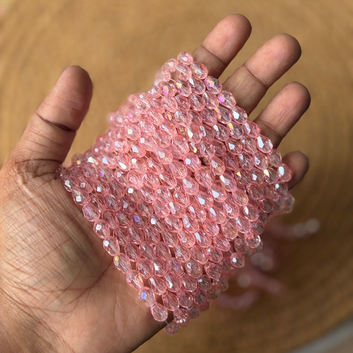 Drop Crystal Beads , Size - 6*8 (1 String)