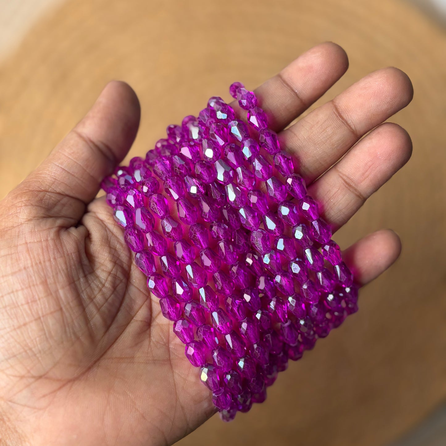 Drop Crystal Beads , Size - 6*8 (1 String)