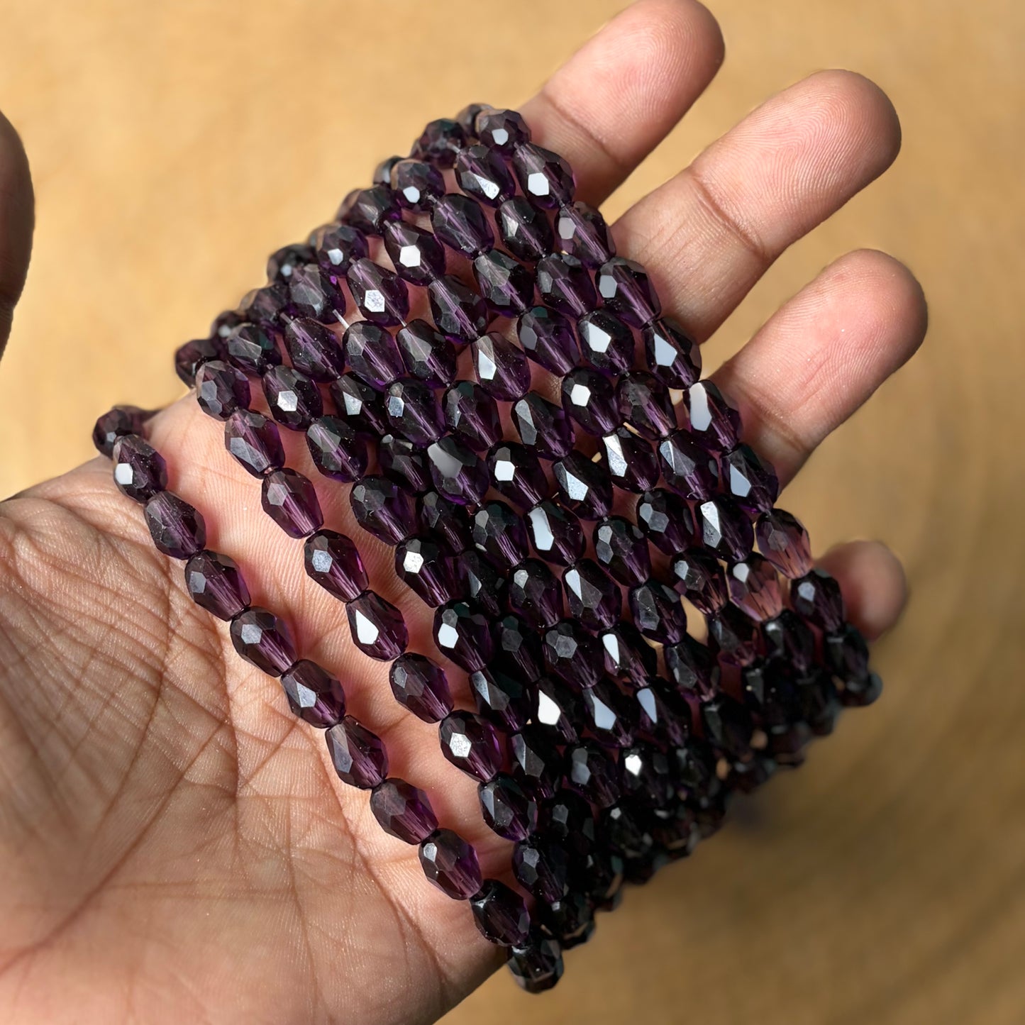 Drop Crystal Beads , Size - 6*8 (1 String)