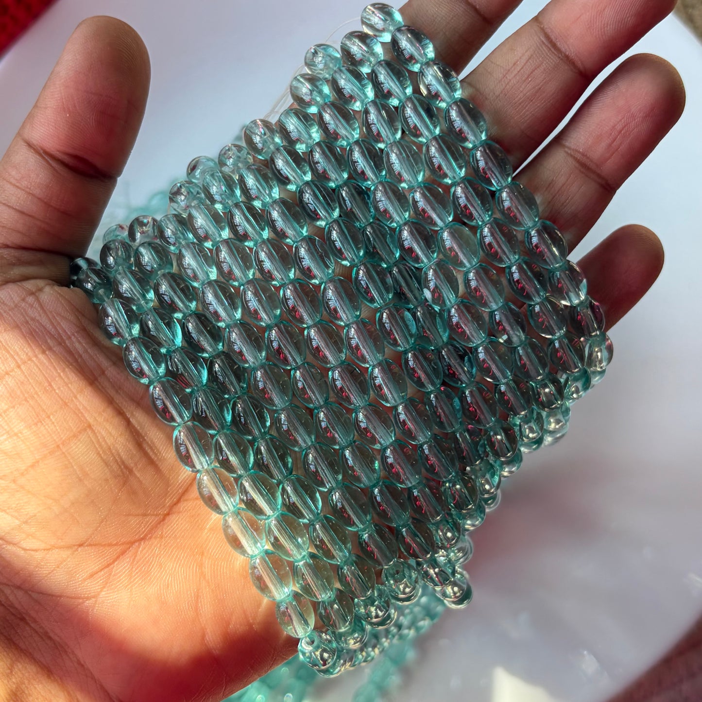 Oval Glass Beads (95 -100 beads)