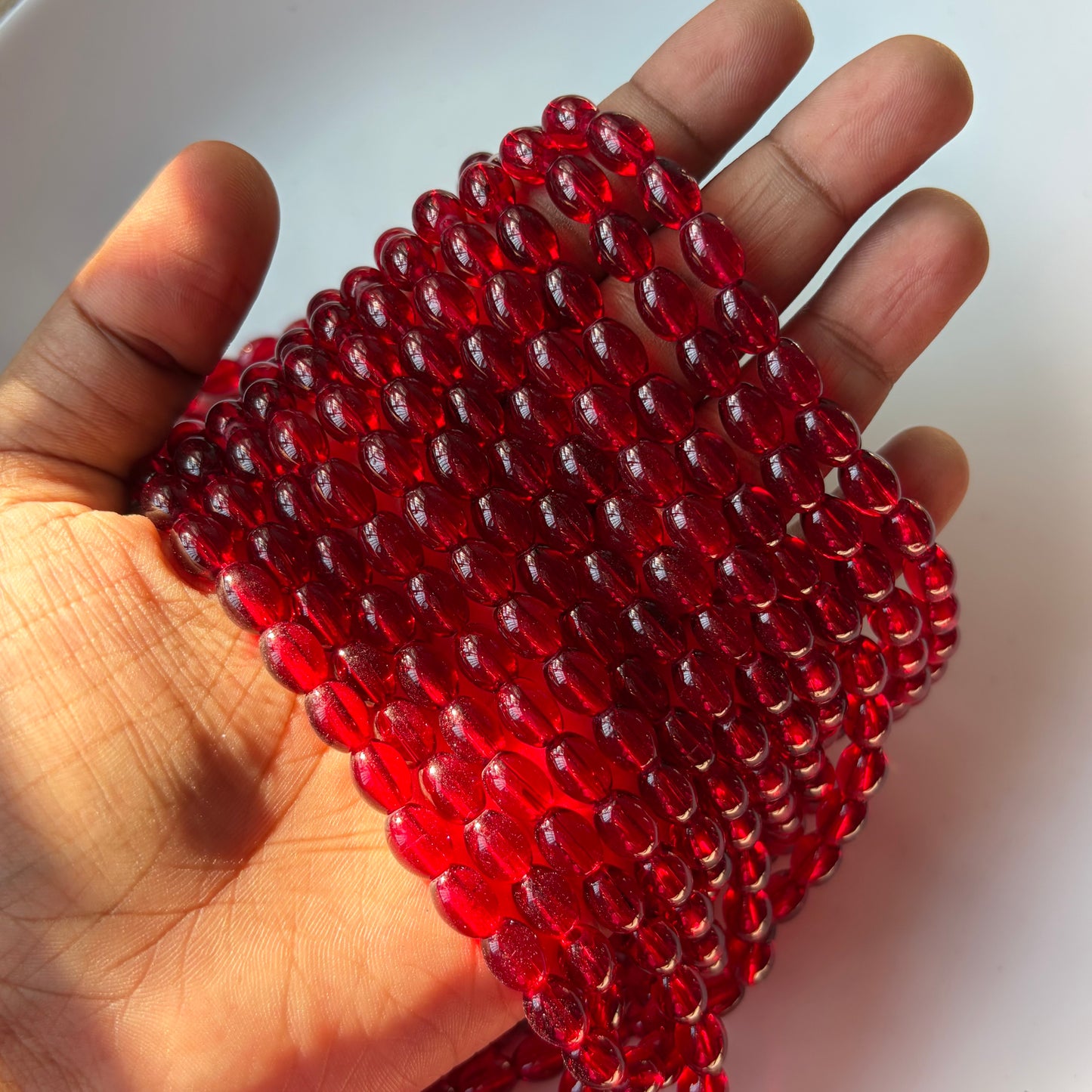 Oval Glass Beads (95 -100 beads)
