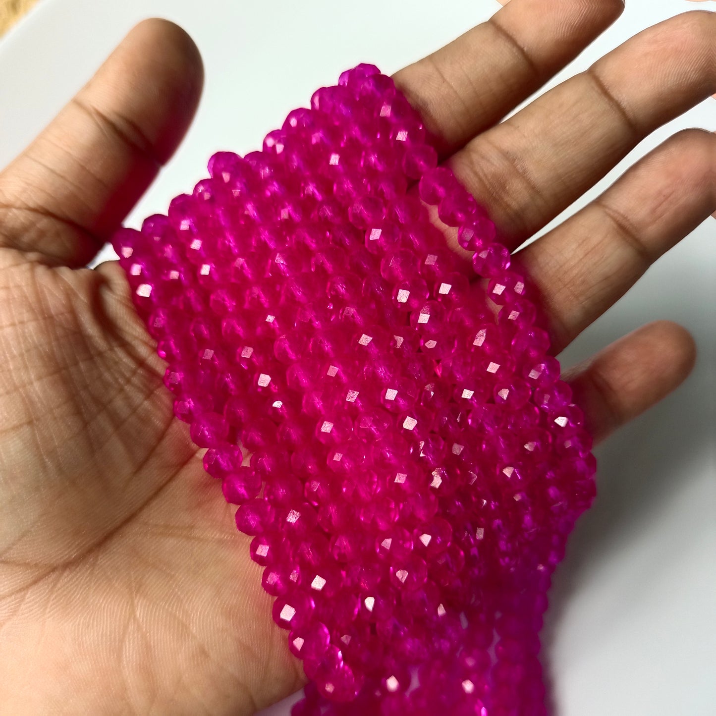 Crystal Beads 6mm(Rani pink)