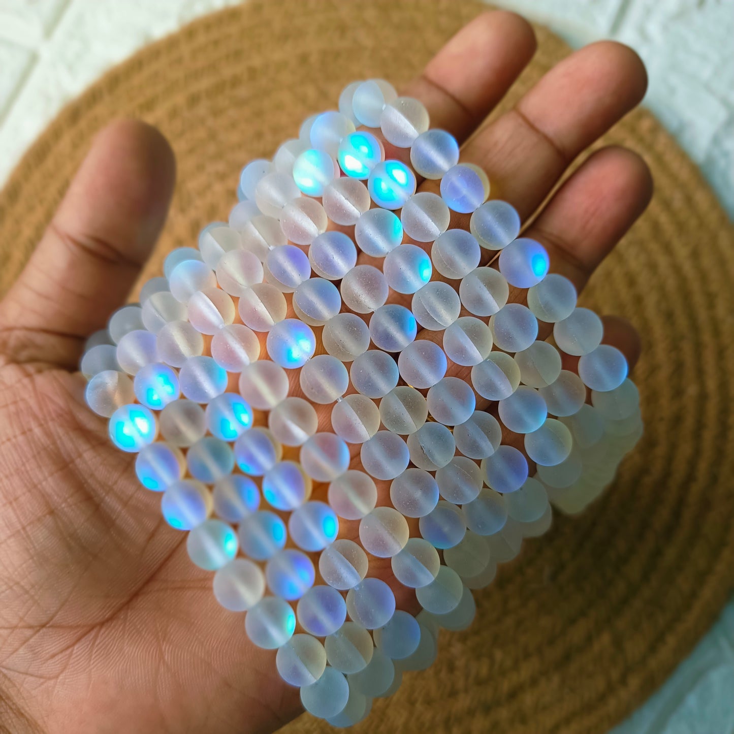 Real Gemstone Aura Beads ( 48 Beads)