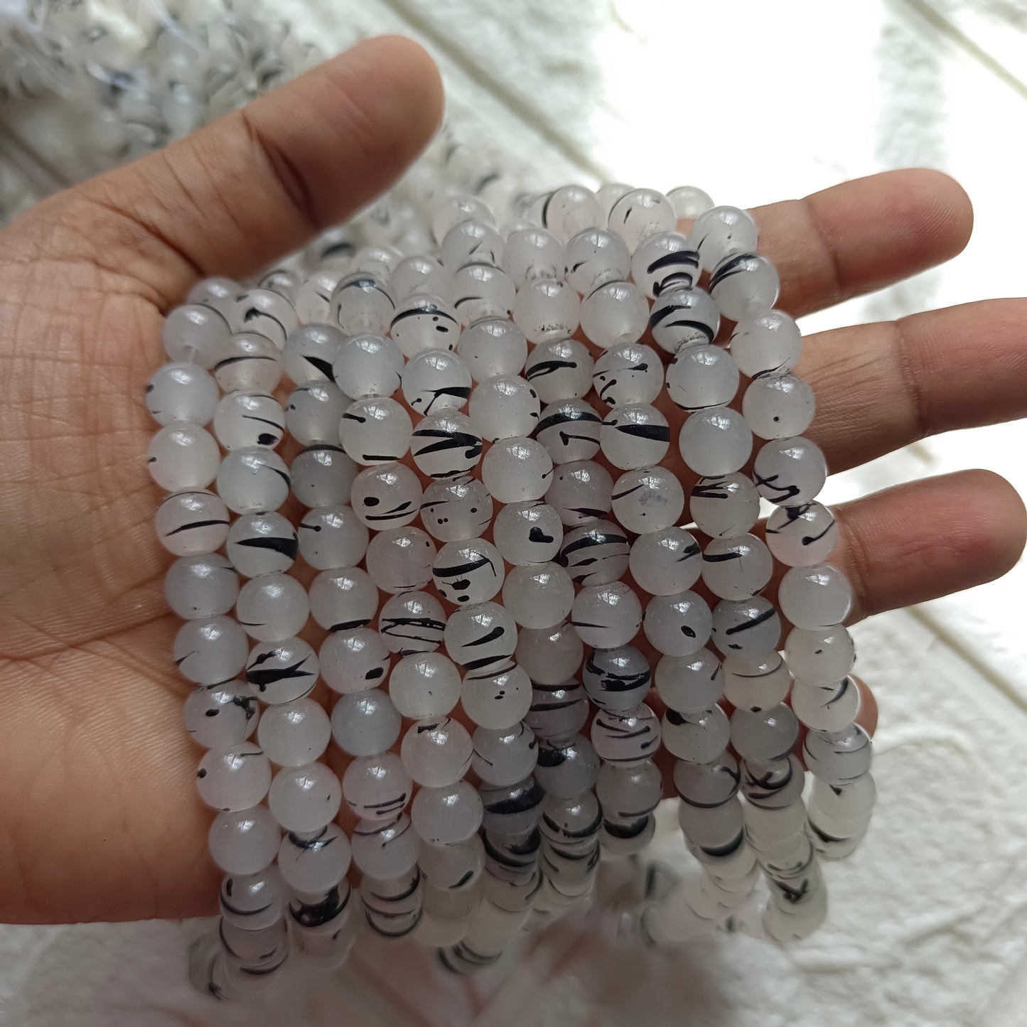 Marble beads 8mm(95-100 beads)