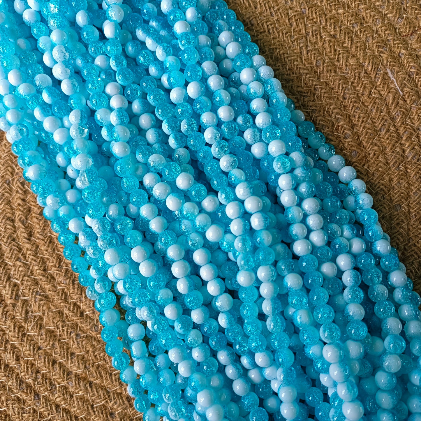 Milky Crackle Beads 8mm (95- 100 beads)