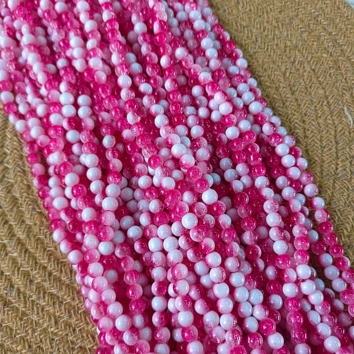 Milky Crackle Beads 8mm (95- 100 beads)