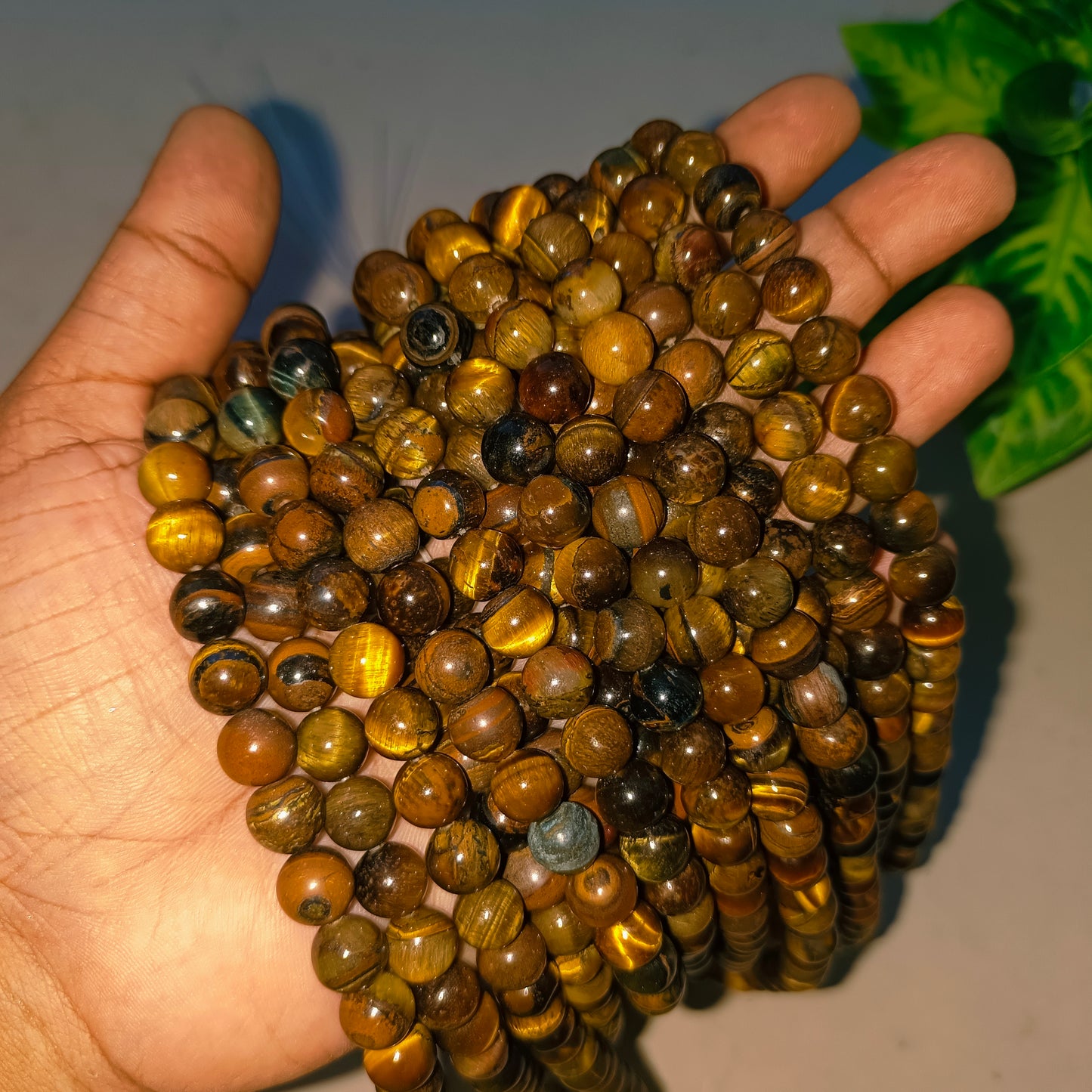Original Gemstone Tiger Eye Beads(48 Apx)