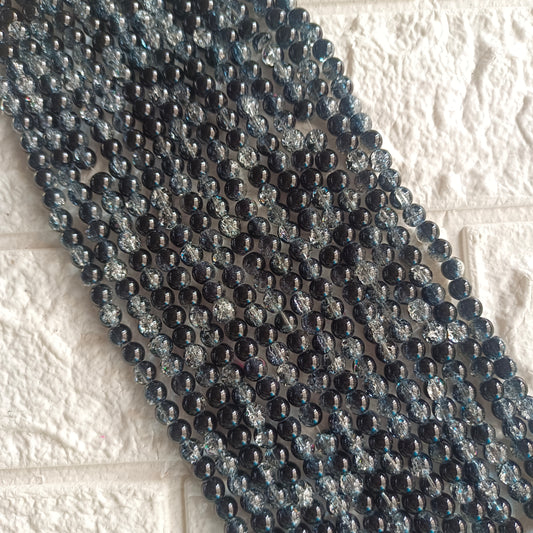 Dual Crackle Beads(Black & White) 8mm
