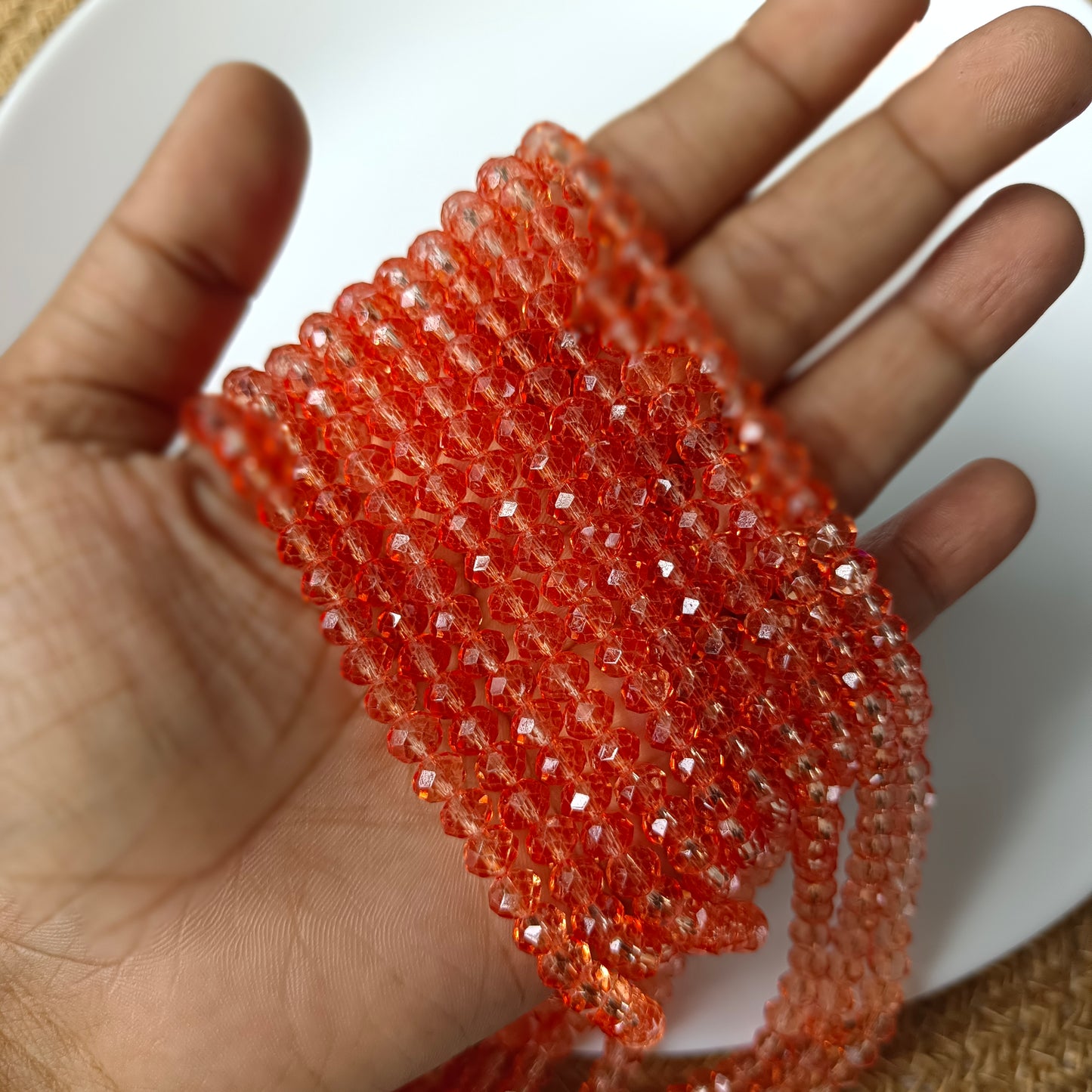 Crystal Beads 6mm Orange