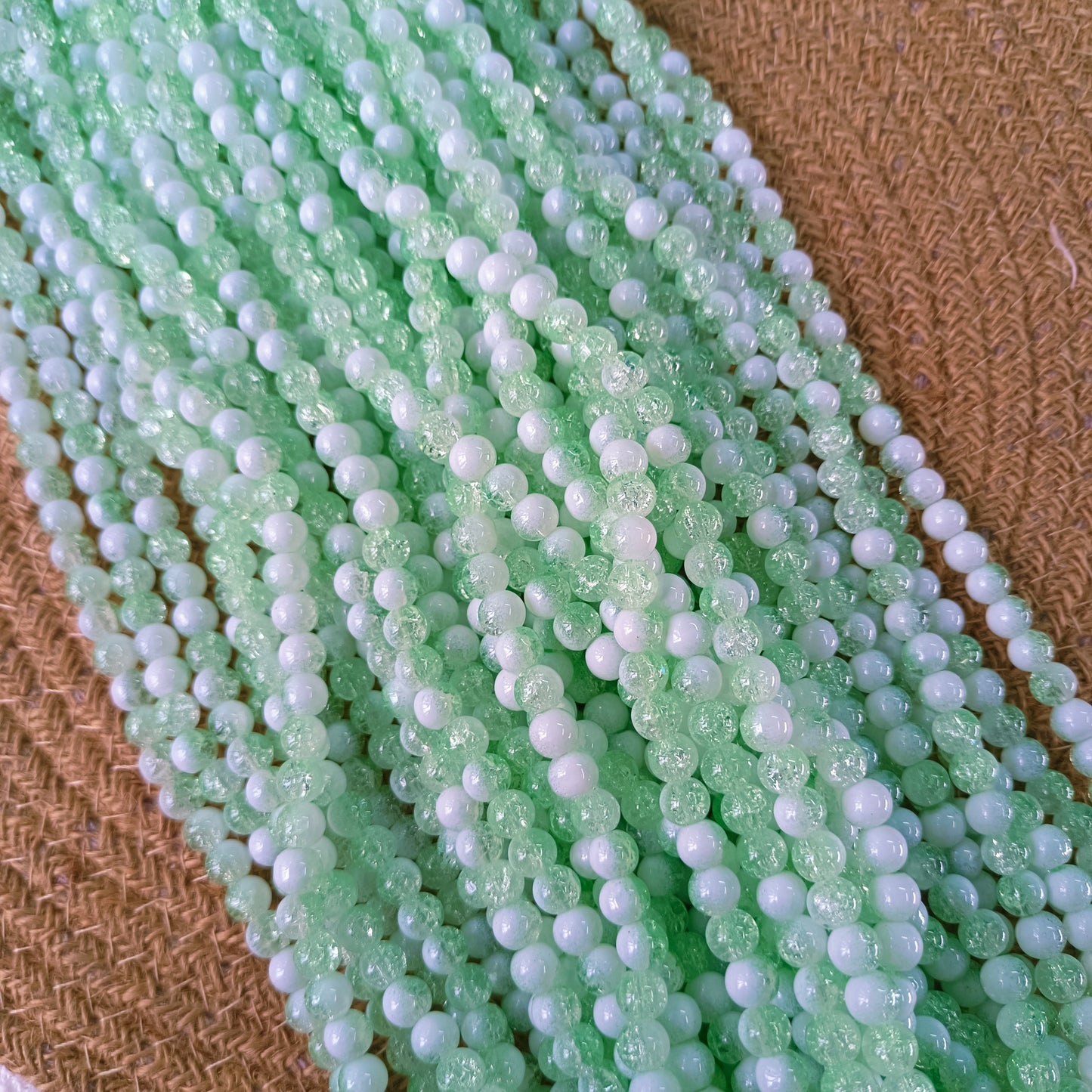 Milky Crackle Beads 8mm (95- 100 beads)