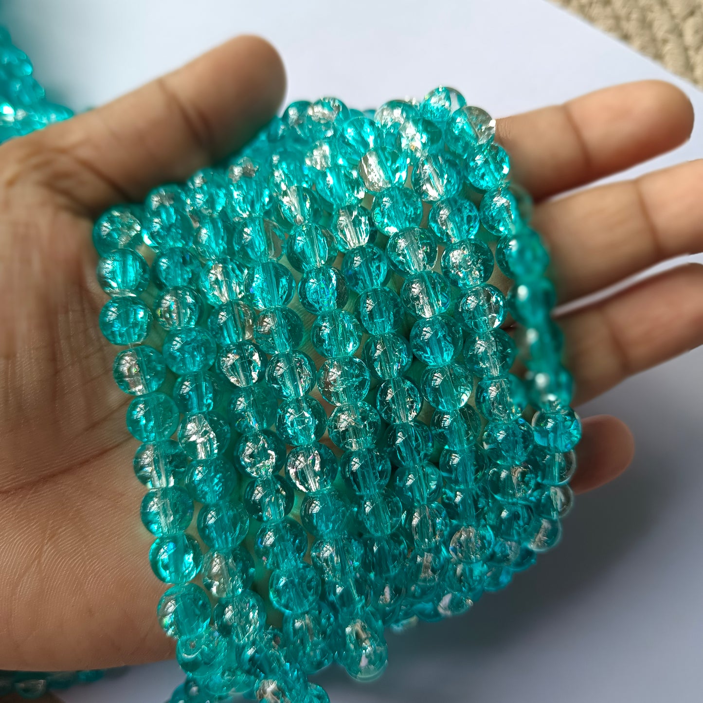 Dual Crackle Beads 8mm(95 -100 beads apx)