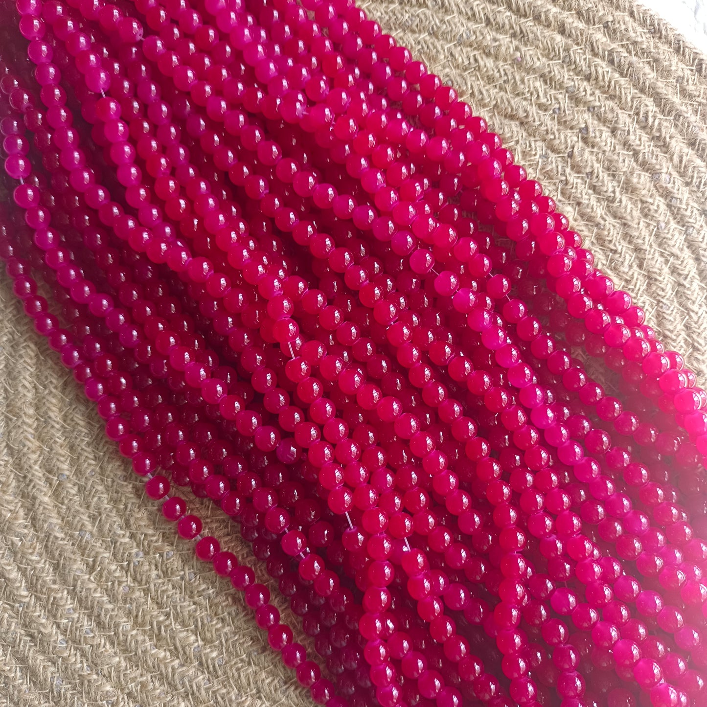 Glass Beads dark pink
