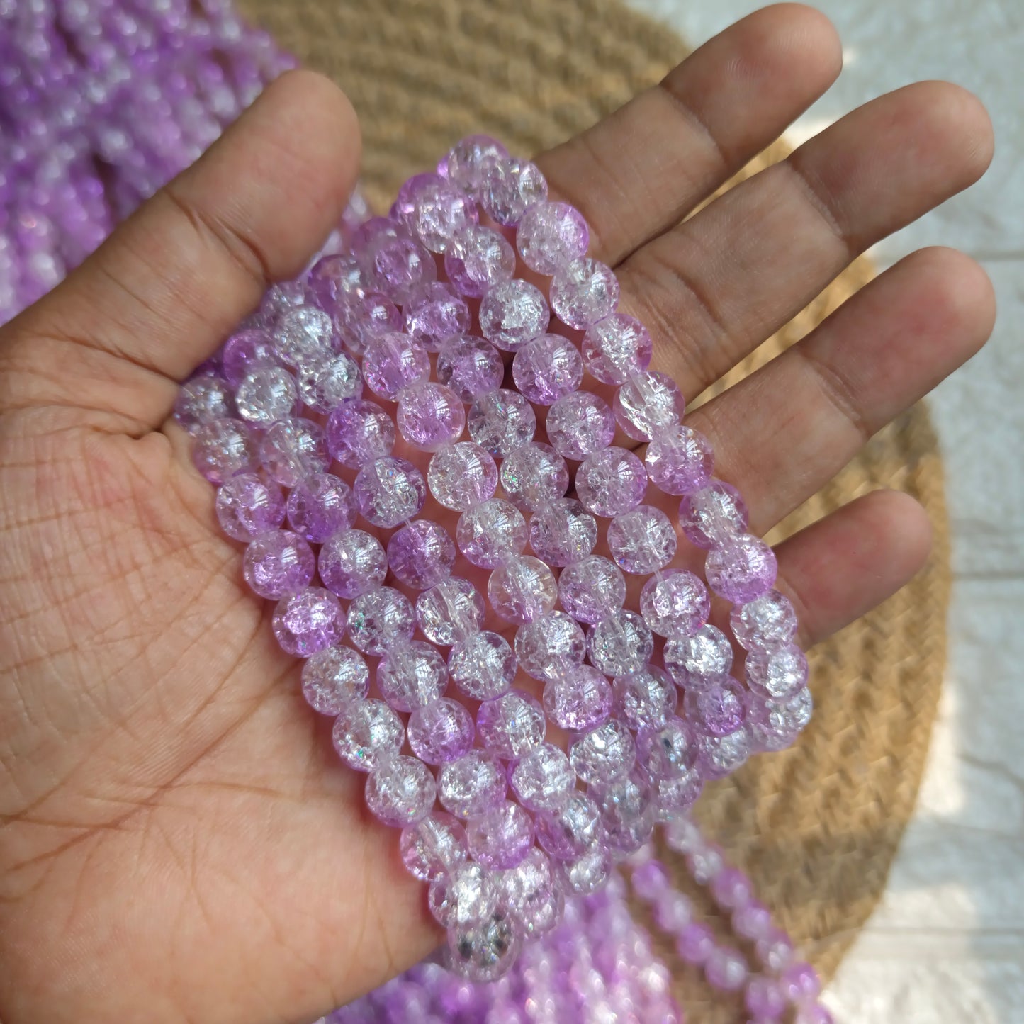 Dual Shades Crackle Beads