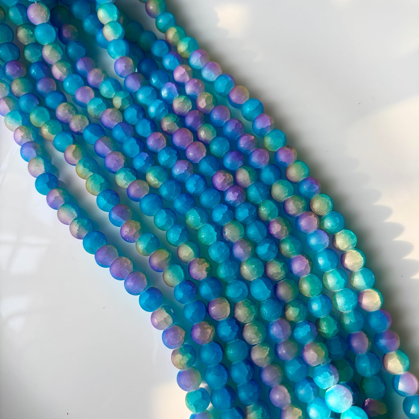 Matte+Crackle+Dual Shade Beads(95+ Beads) 8mm