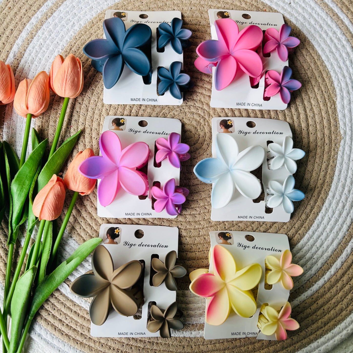 Matte Dual Colour Flowers Combo Cards (6 Cards) 18 pieces
