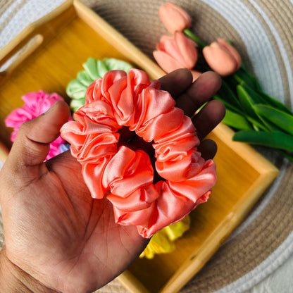 Premium Satin Scrunchies (6 pieces)
