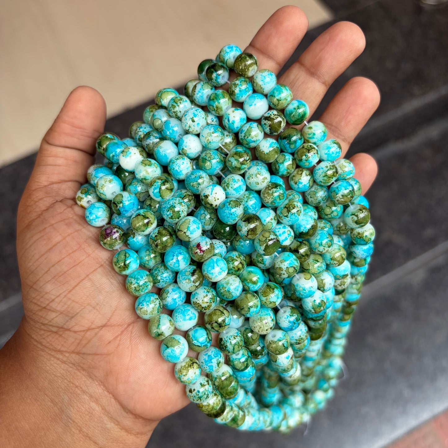 Marble Beads 8mm (95-100 beads)