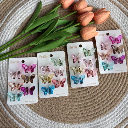 Premium Glitter Butterfly Claws (4 Cards) 24 Pieces