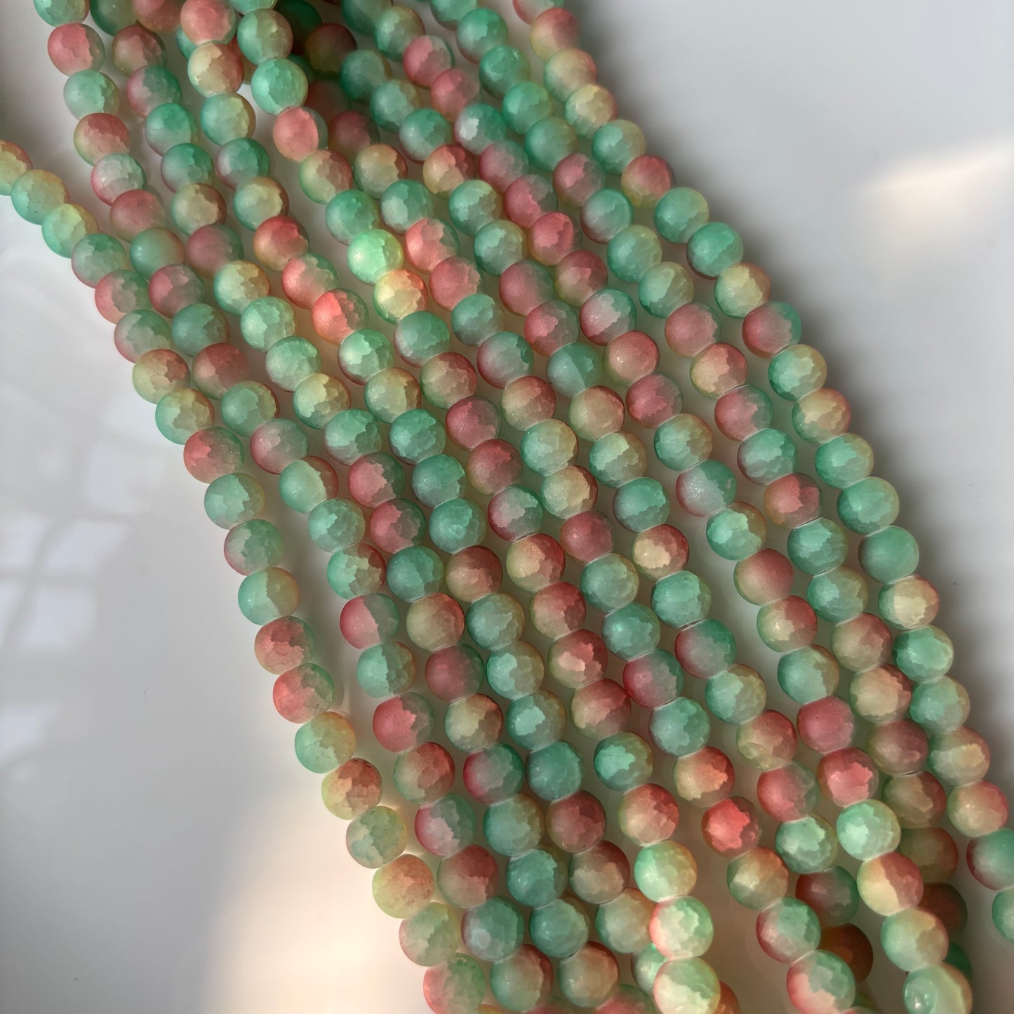 Matte+Crackle+Dual Shade Beads(95+ Beads) 8mm