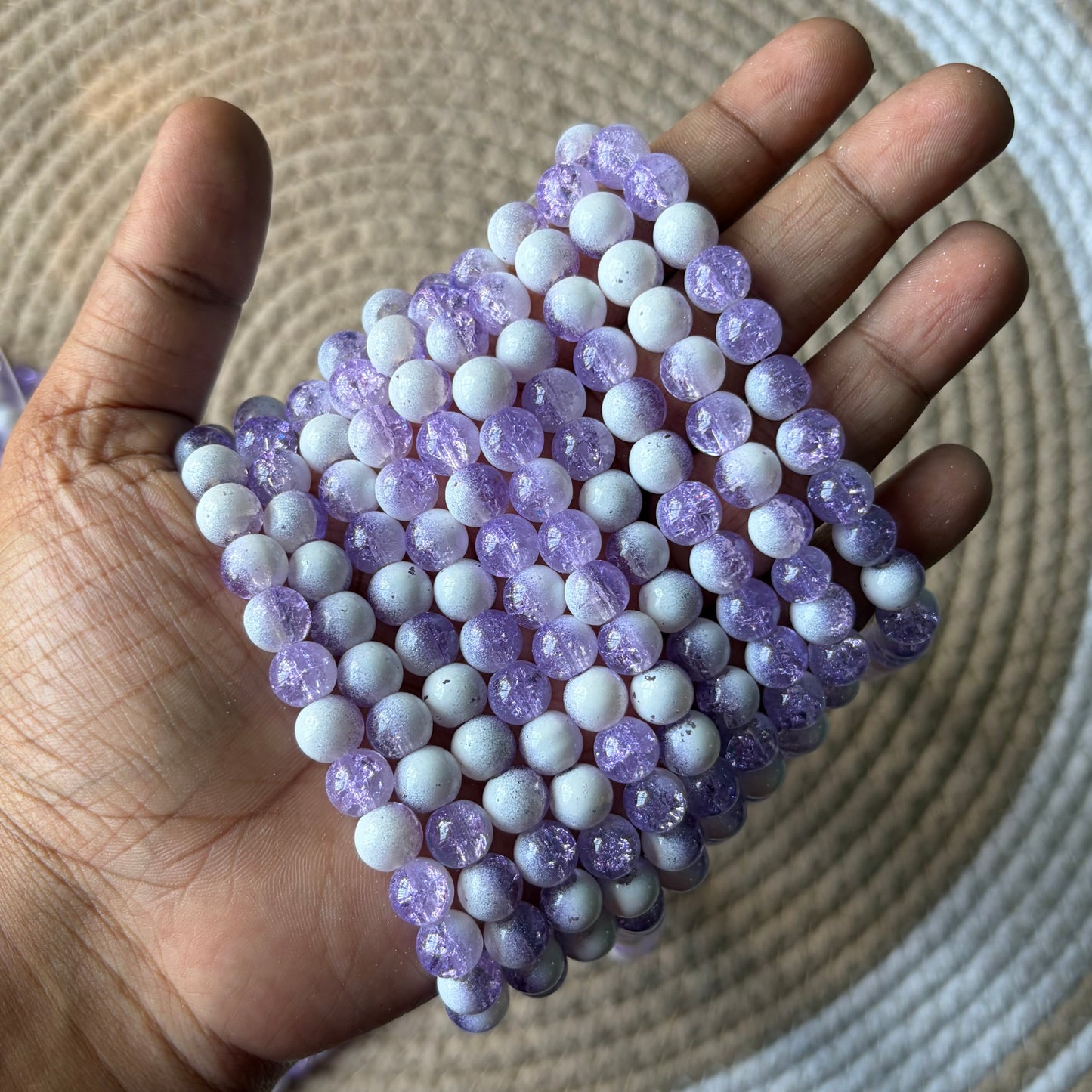 Milky Crackle Beads 8mm (95 -100 beads)