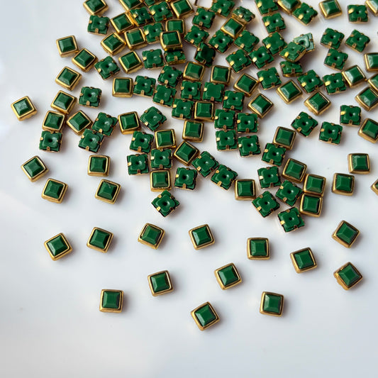 Kundan Stones SQUARE (10 Grams) Green