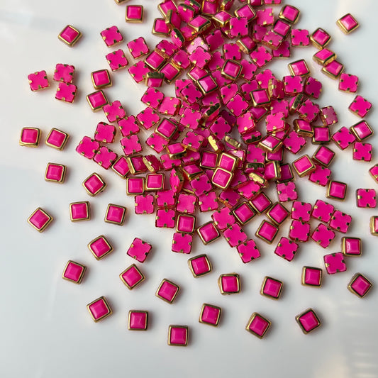 Kundan Stones SQUARE (10 Grams) Pink