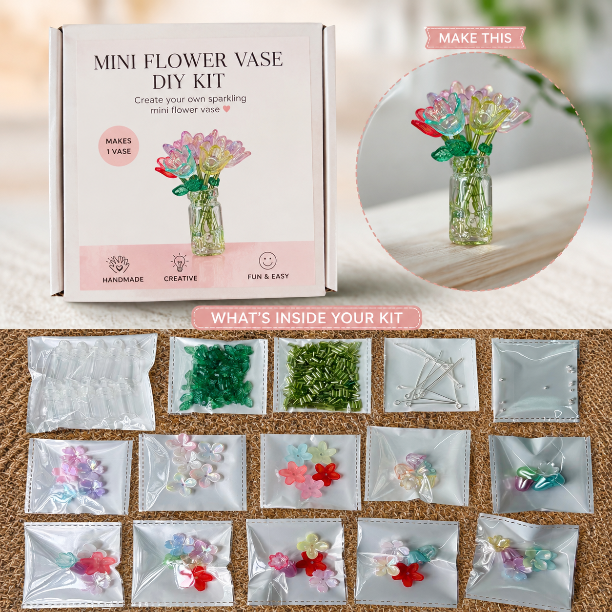 Mini Flower Vase Combo Kit (10 Pieces Making Kit)