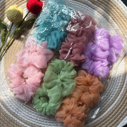 Organza Scrunchies (6 Pieces)
