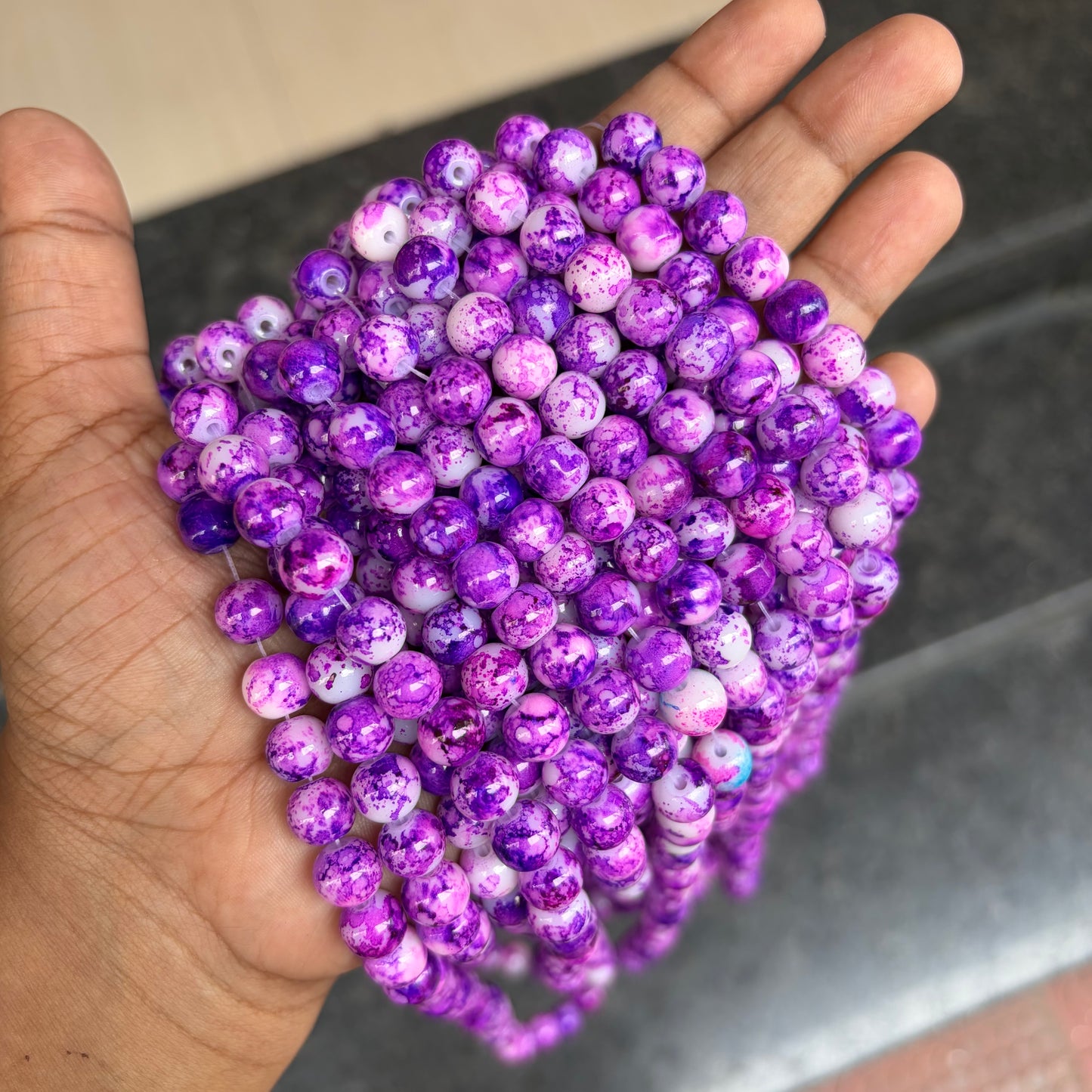 Marble Beads 8mm (95-100 beads)