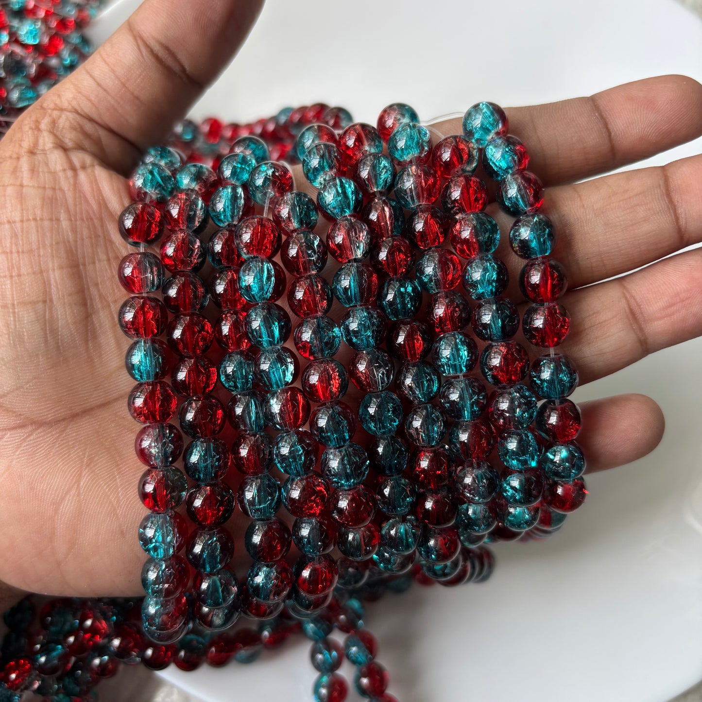 Crackle Beads 8mm (95+ Beads )