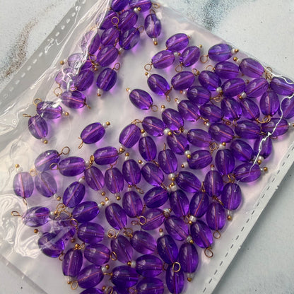 Oval Hanging Beads Glass Small (10 Pieces)