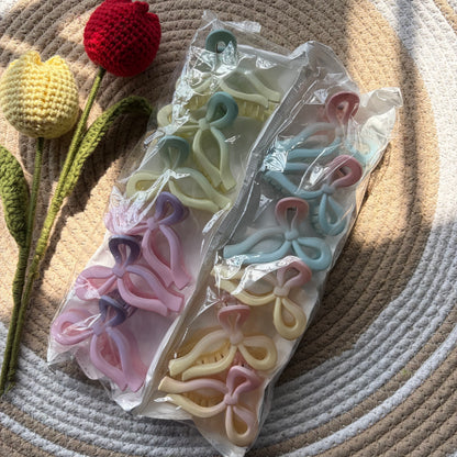 Dual Matte Pastel Bow (6 Pieces)