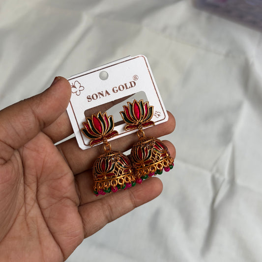 Lotus Jhumka