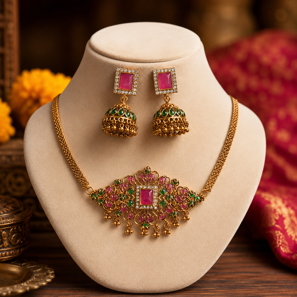 Temple Jewellery Set