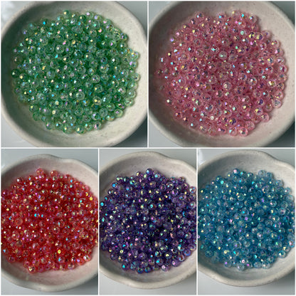 Rainbow Crystal Acrylic Beads 6mm (10 Grams)