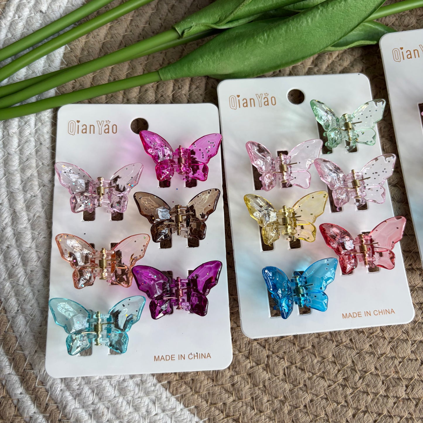 Premium Glitter Butterfly Claws (4 Cards) 24 Pieces