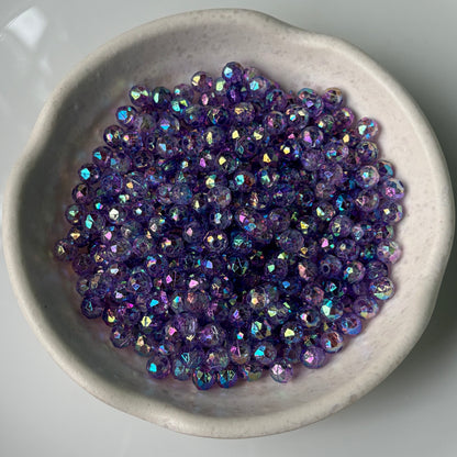 Rainbow Crystal Acrylic Beads 6mm (10 Grams)