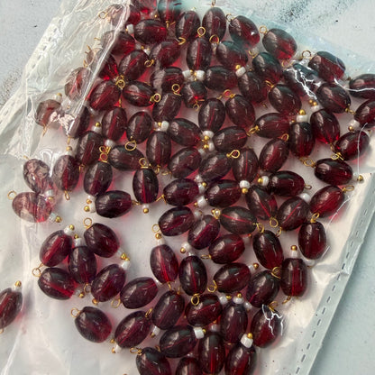 Oval Hanging Beads Glass Small (10 Pieces)