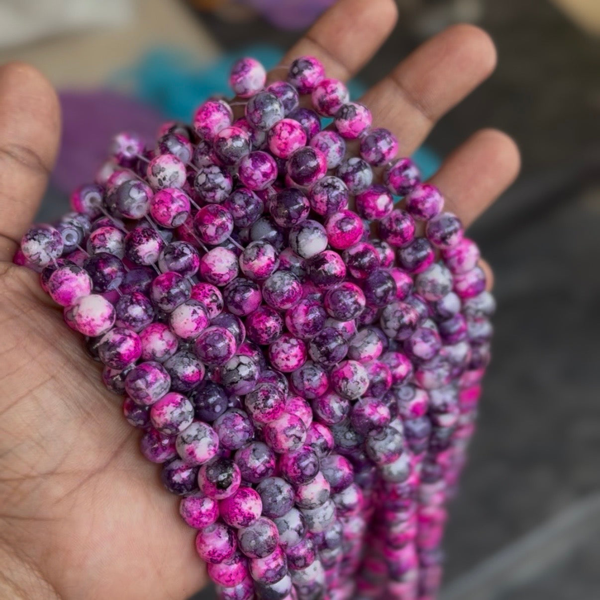 Marble Beads 8mm (95-100 beads)