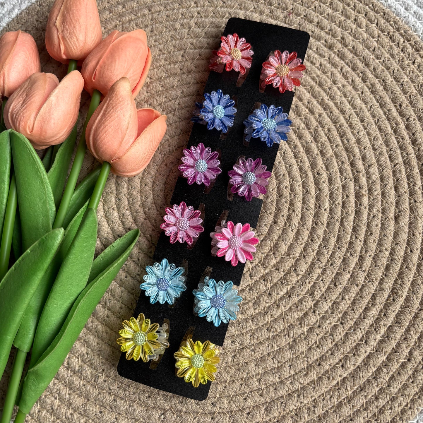 Printed Daisy Claws (12 Pieces)