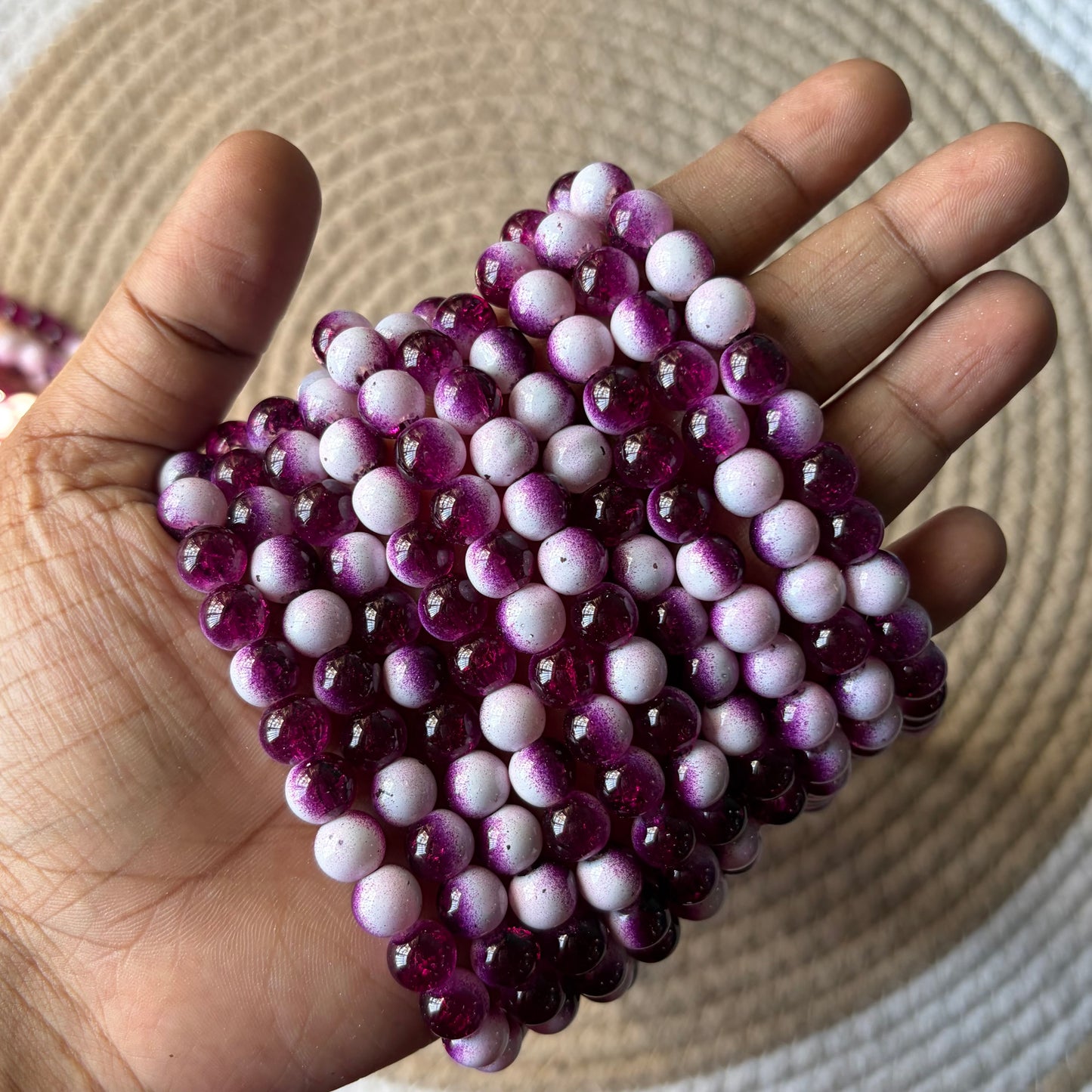 Milky Crackle Beads 8mm (95 -100 beads)